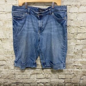 National Outfitters Blue Jean Denim Stretch Cuffed Denim Shorts